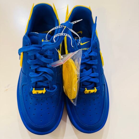 Nike Air Force 1 Low Women 7 Sneakers x AMBUSH Game Royal/Varsity Maize Men 5.5 - Picture 2 of 5